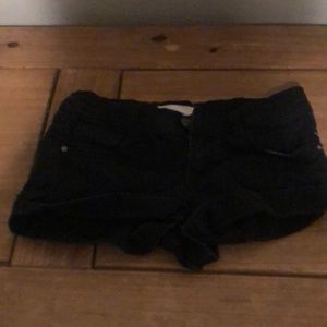 Black denim short